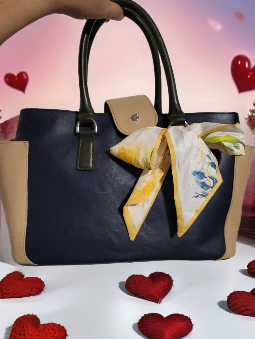 Talbots Colorblock Satchel. - Picture 5 of 7
